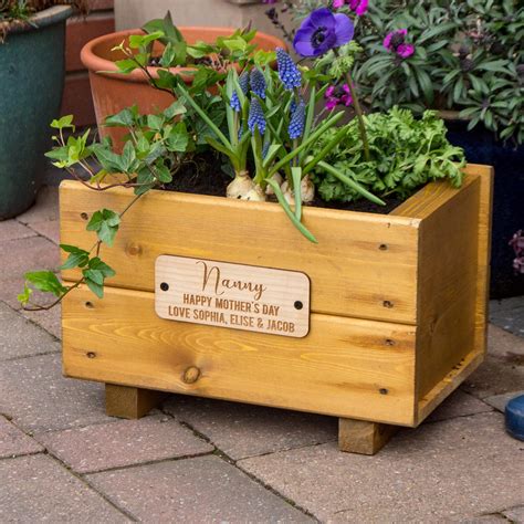 personalised wooden flower box
